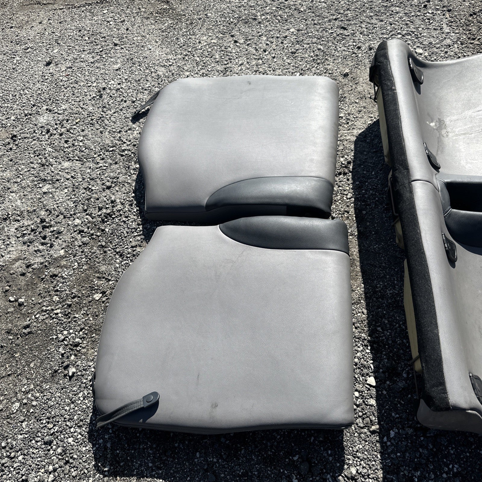 2005 Mini Cooper R52 Rear Upper Lower Seat Set Leather Gray OEM