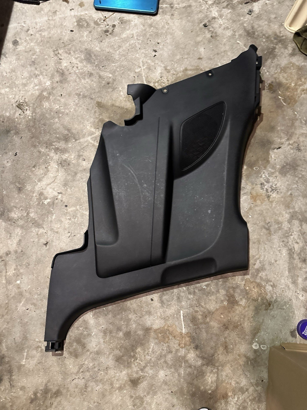 2014 Genesis Coupe left driver side rear quarter panel plastic interior trim OEM