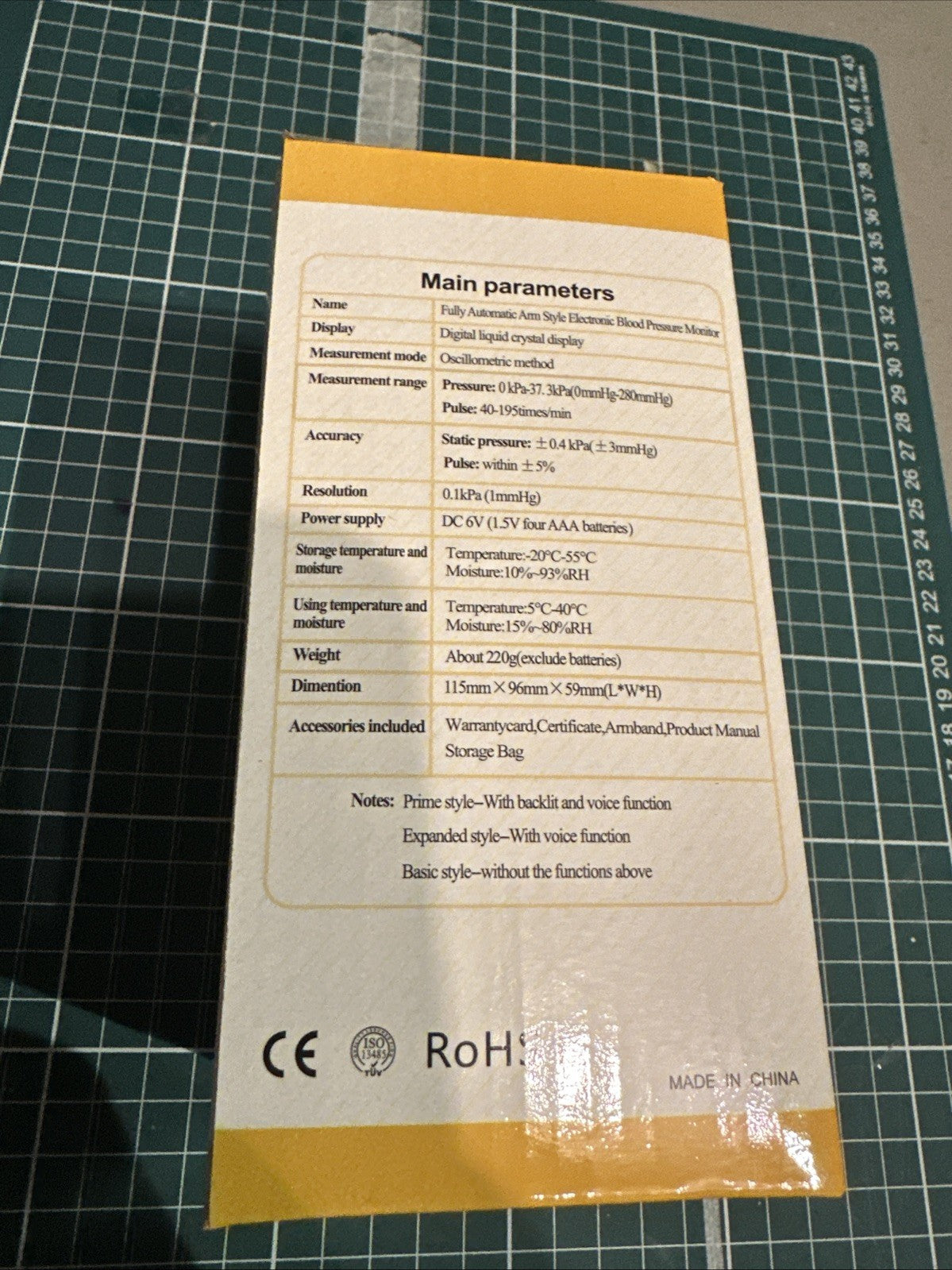 Automatic Upper Arm Blood Pressure Monitor Pulse Meter BP Machine Voice Talking