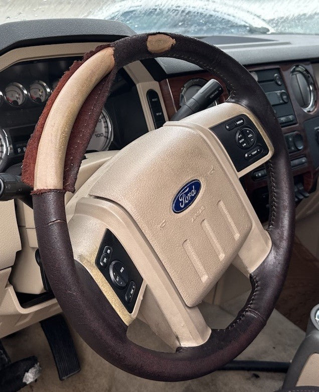 2008 FORD F250 KING RANCH STEERING WHEEL OEM #861