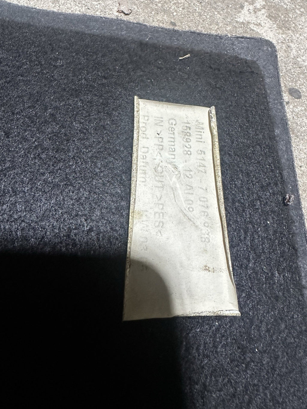 2007-2015 Mini Cooper Rear Trunk Floor Panel Cover 71237043351 OEM