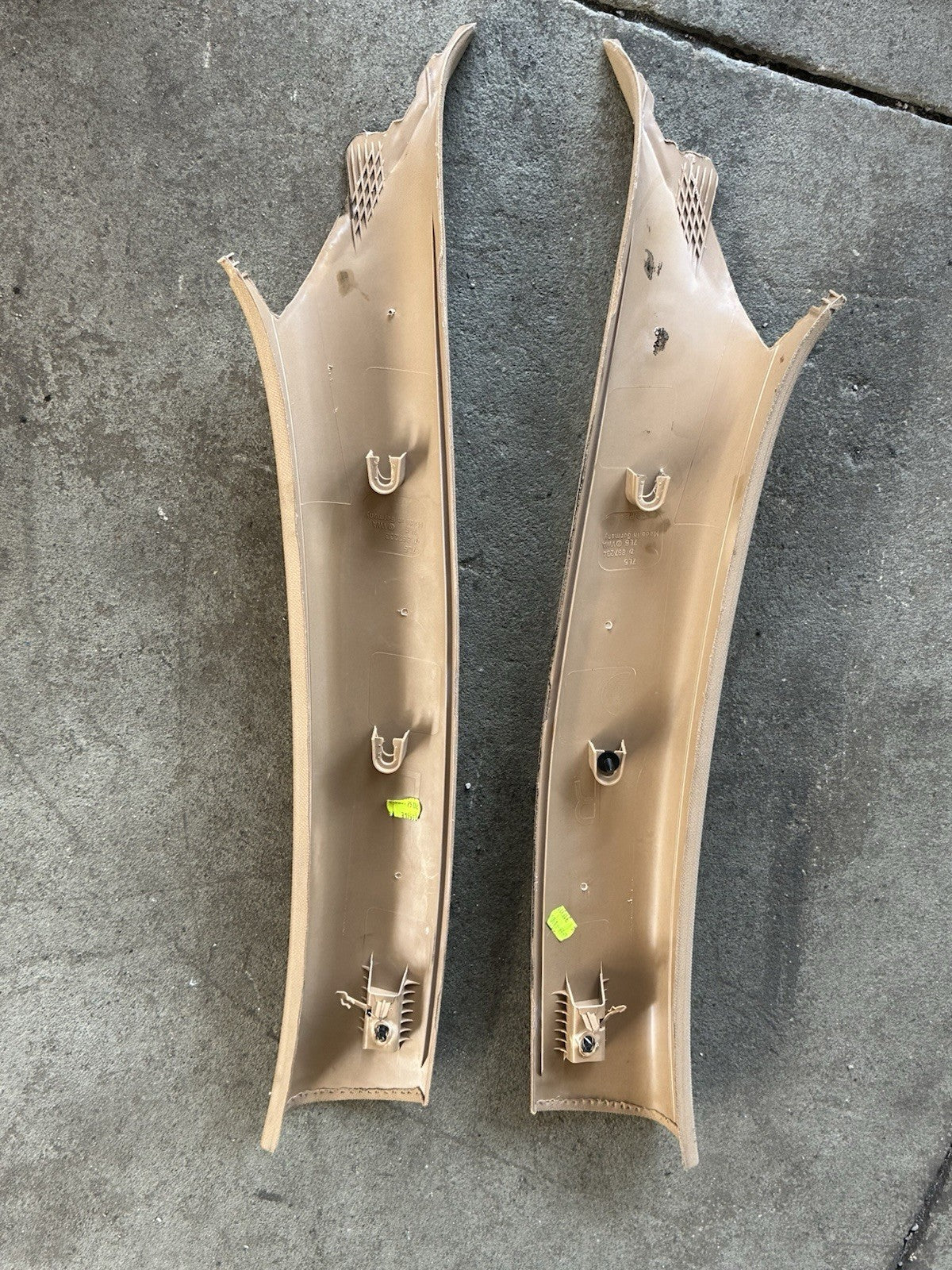 2003-2010 PORSCHE CAYENNE 957 FRONT INTERIOR A PILLAR TRIM PANEL ALCANTARA SET