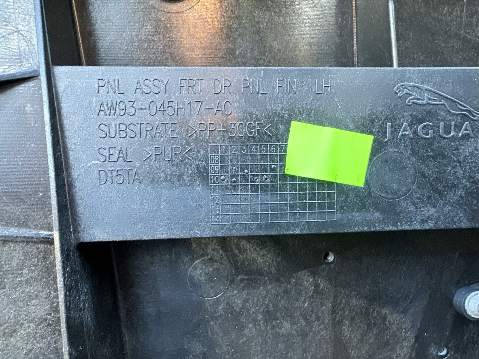 10 11 12 13 JAGUAR XJ FRONT DOOR INNER TRIM PANEL LEFT DRIVER SIDE OEM