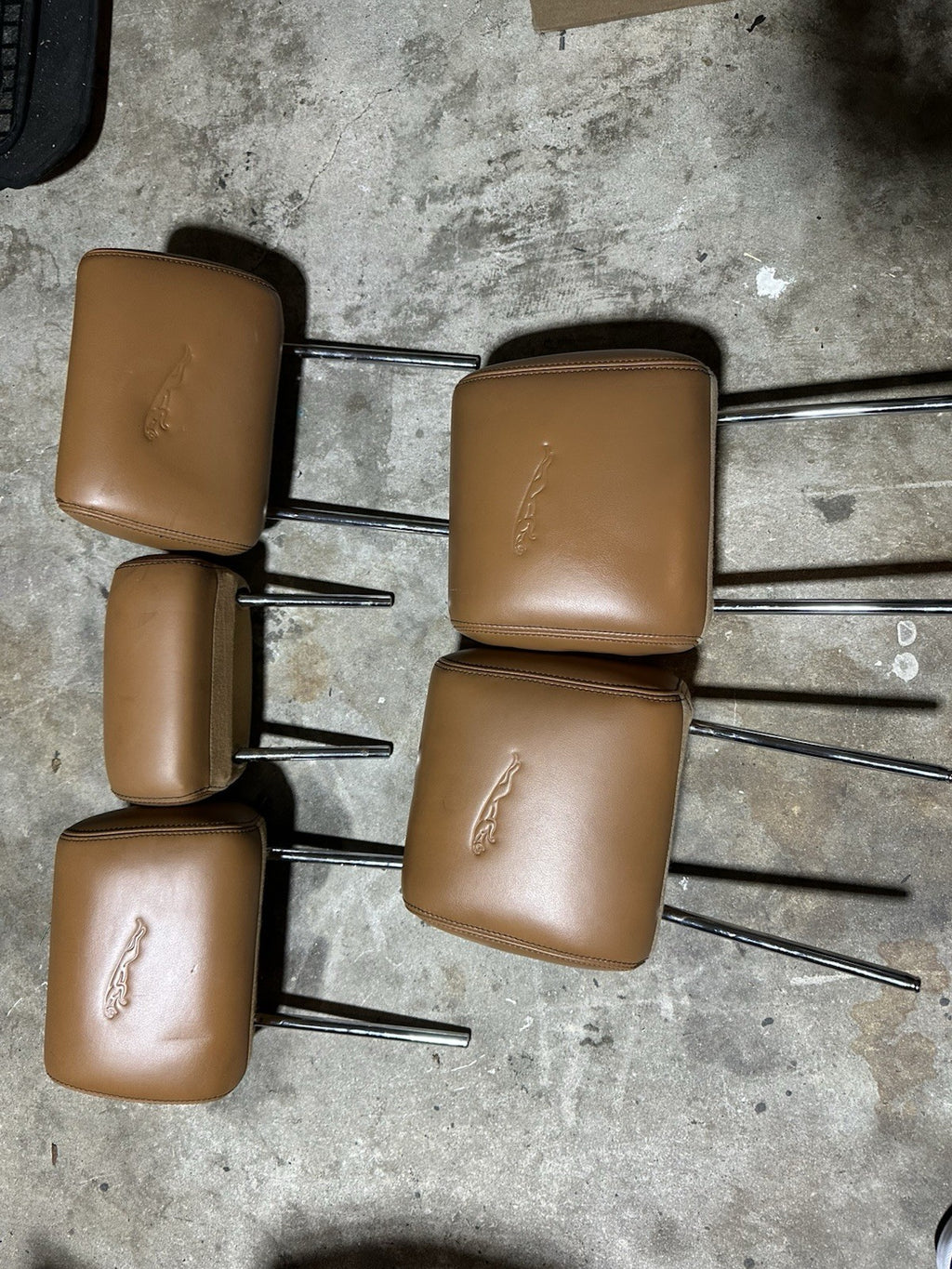 10-19 Jaguar XJ XJL X351 Headrest Head Rest Set Brown OEM