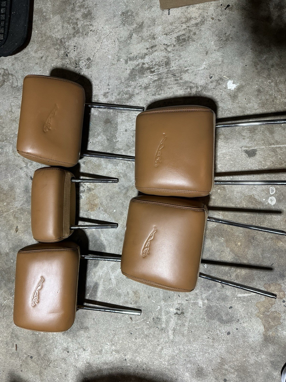 10-19 Jaguar XJ XJL X351 Headrest Head Rest Set Brown OEM
