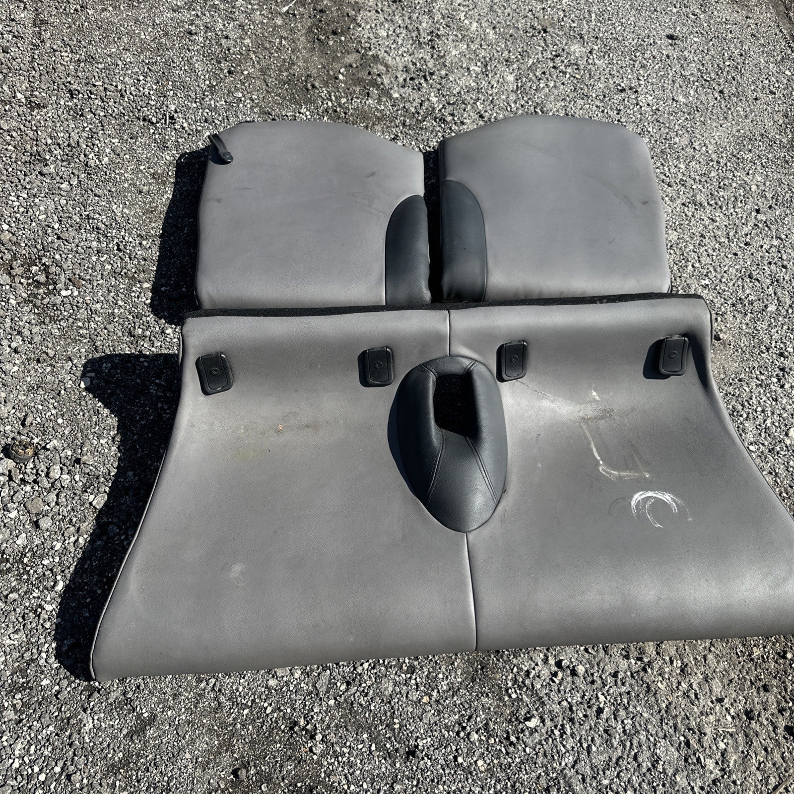 2005 Mini Cooper R52 Rear Upper Lower Seat Set Leather Gray OEM