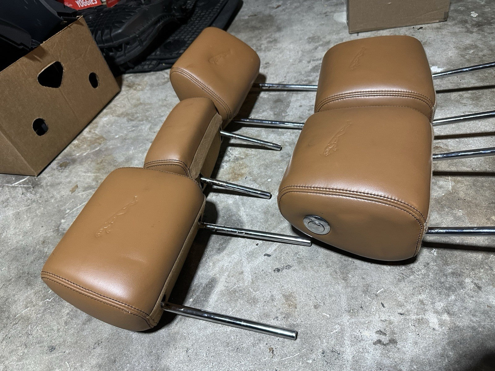 10-19 Jaguar XJ XJL X351 Headrest Head Rest Set Brown OEM