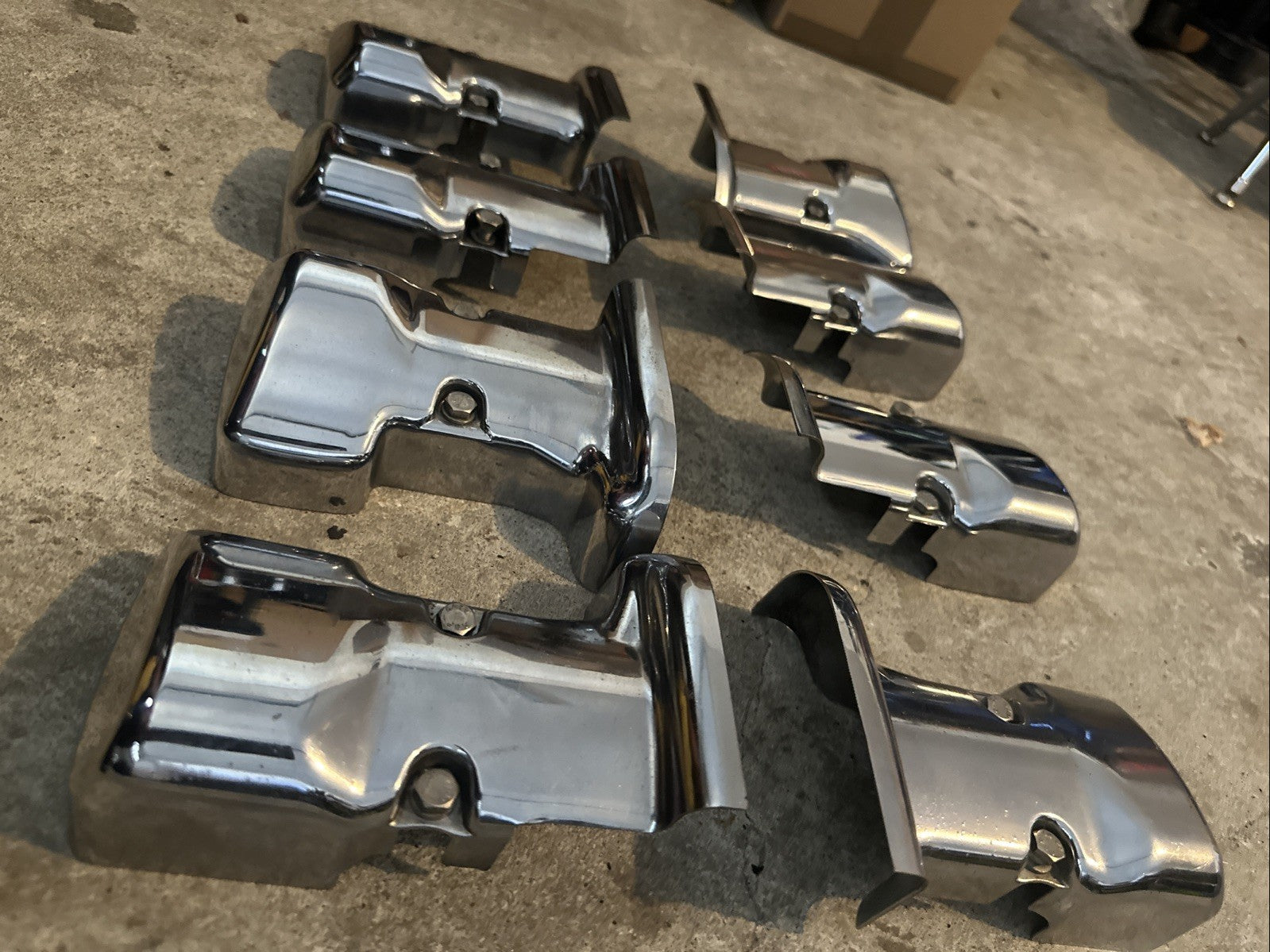 1996 YAMAHA ROYAL STAR XVZ1300A ENGINE CHROME CYLINDER HEAD COVER TRIM SET