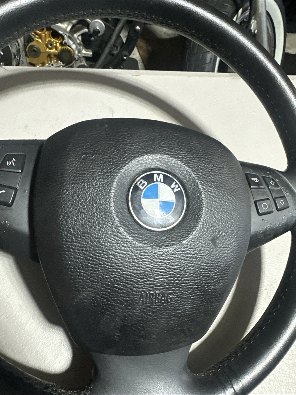 2007-2013 bmw x5 e70e steering wheel black with switch knob control oem