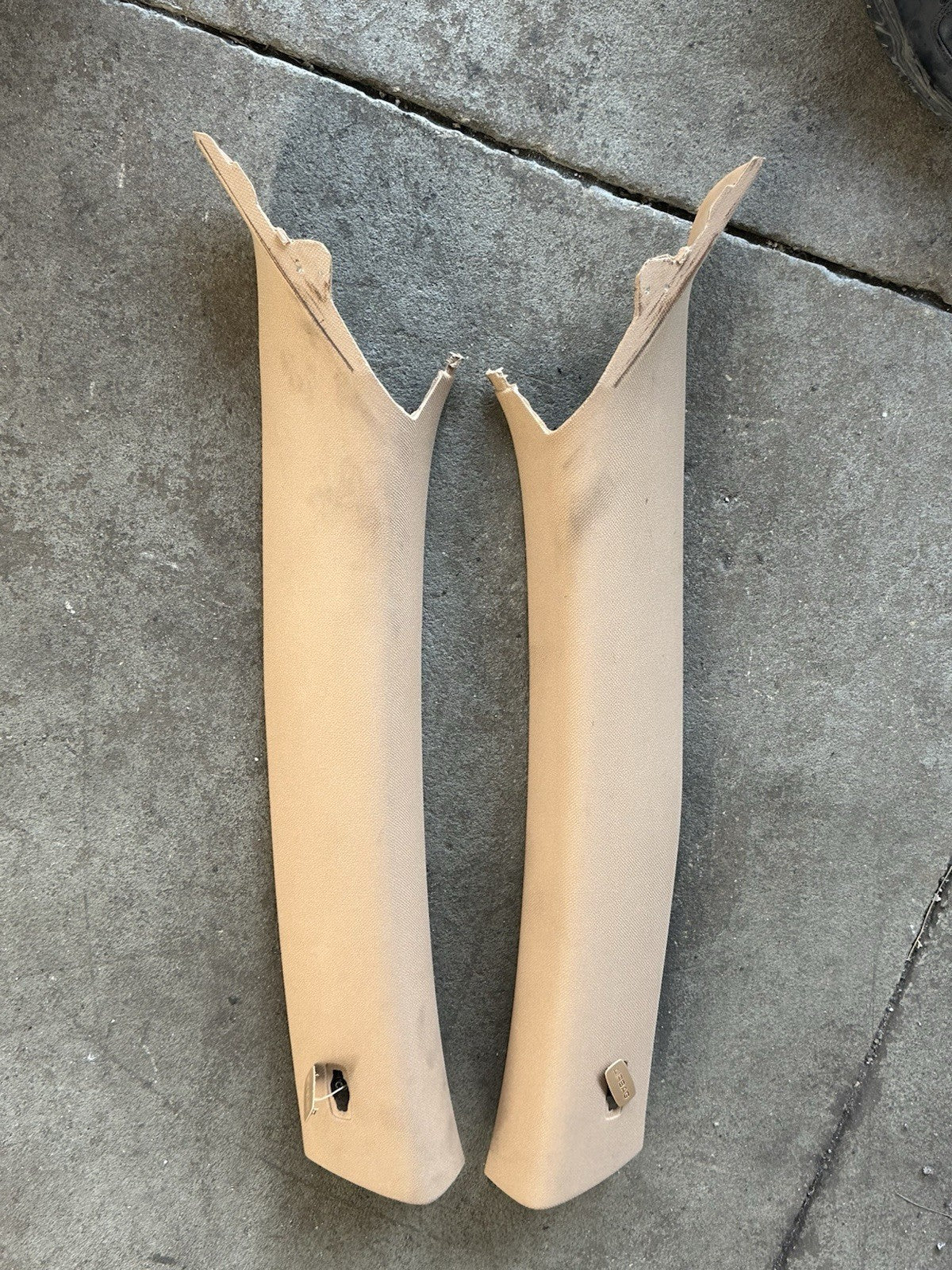 2003-2010 PORSCHE CAYENNE 957 FRONT INTERIOR A PILLAR TRIM PANEL ALCANTARA SET